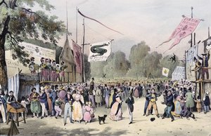 「パリ周辺の地元のお祭り」、シリーズ、1830年、サンクラウド 作： Victor Adam